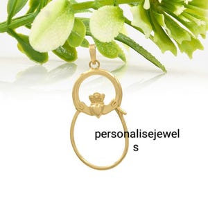 Rembrandt Charms Charm Holder, 925 Sterling Silver Charm holder, Holder New pendant Yellow Gold