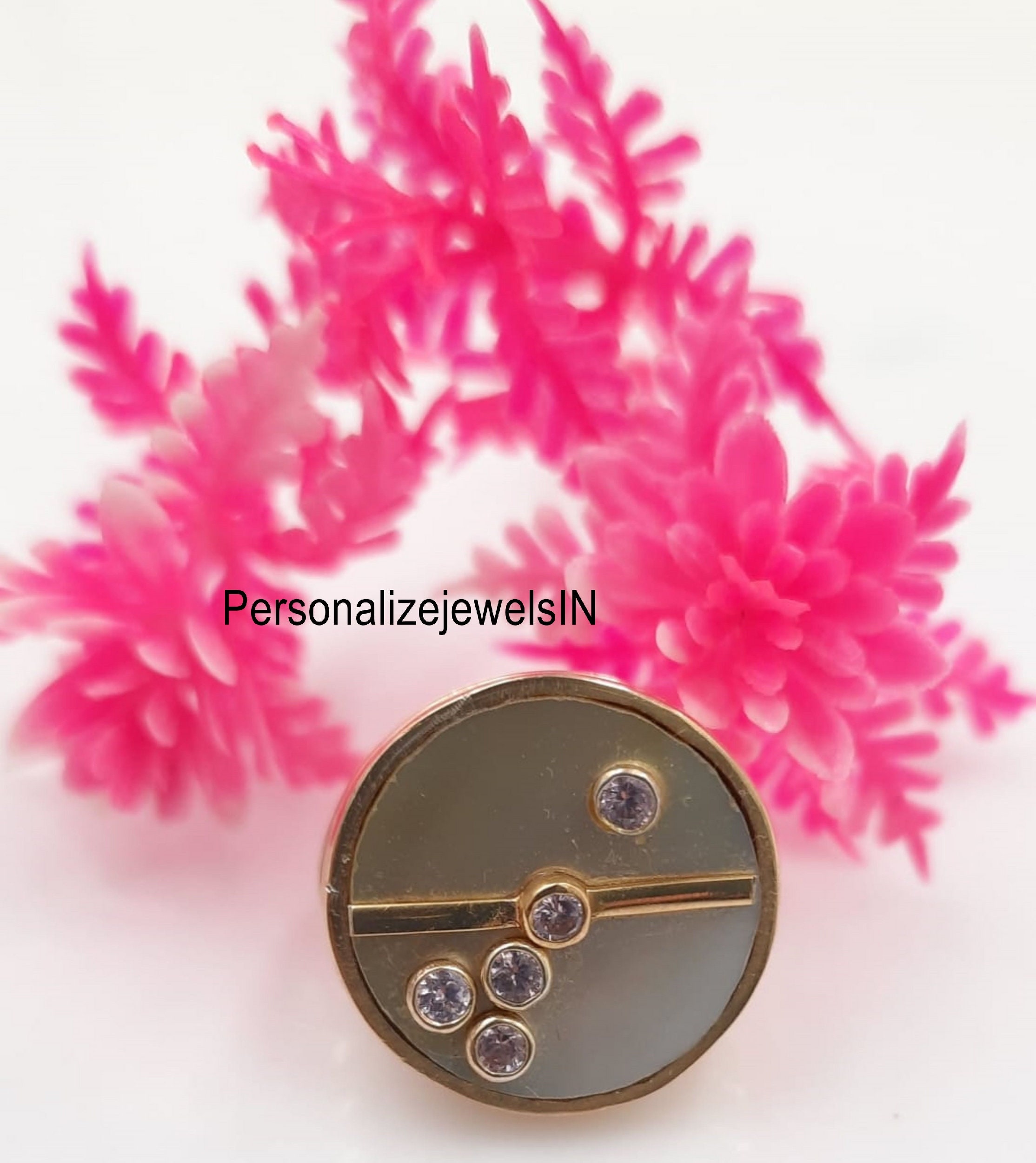 Compass Ring Pink Opal Compass Red CZ Ring Sterling Silver Etsy