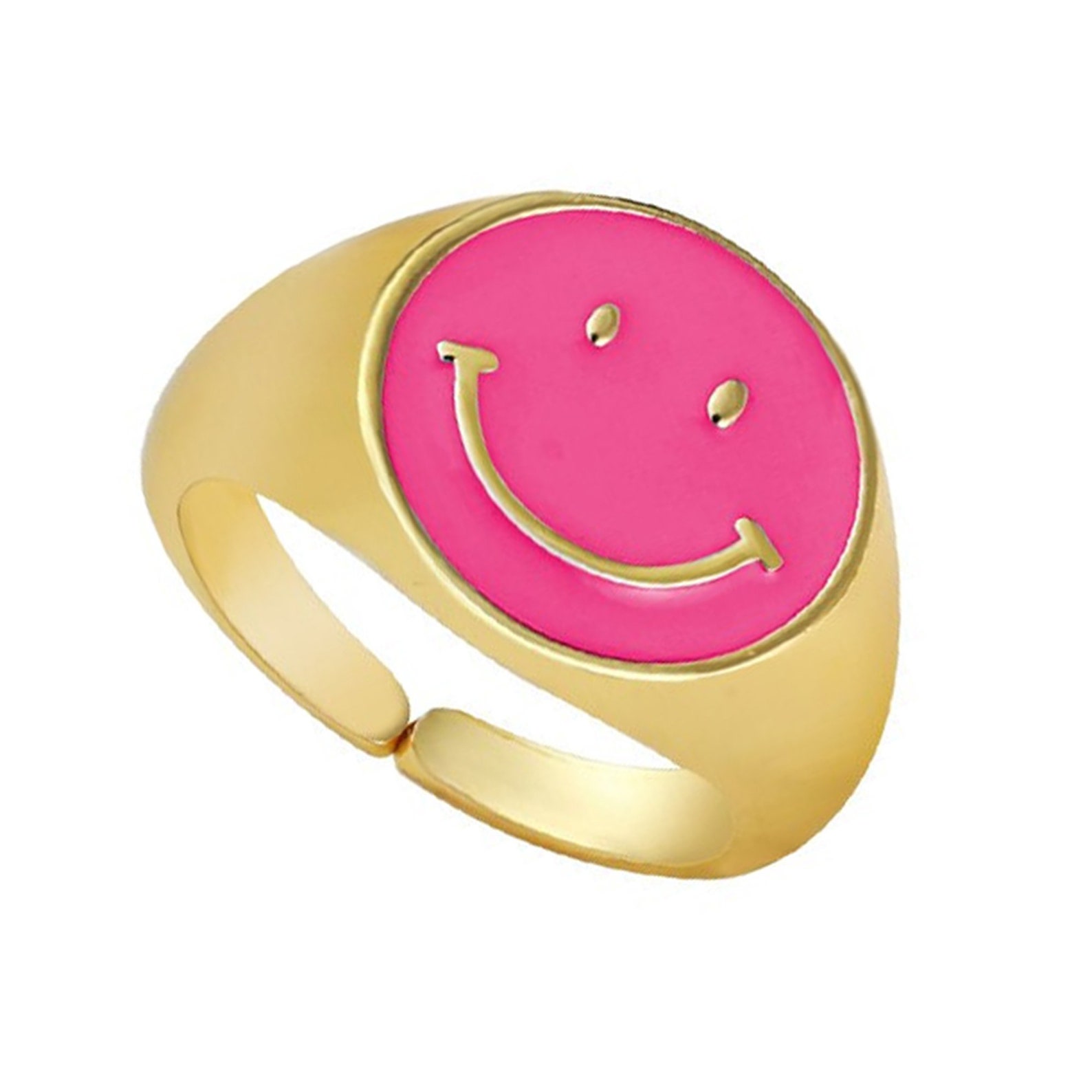 Happy Face Ring Ring Smiley Face Ring925 Silver Etsy UK