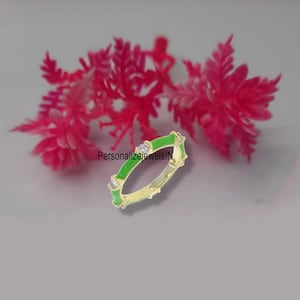 Turquoise Color Rings, Enamel  Band Rings,  Women 925 Sterling Silver Jewelry, Colorful Enamel Cubic Zircon Fashion Jewelry