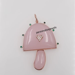 Rose Quartz Mushroom Charm, Multi Stone Mushroom, Moonstone Mushroom  Pendant Jewelry Supplier, 14K Yellow Gold Plated Mushroom Pendant