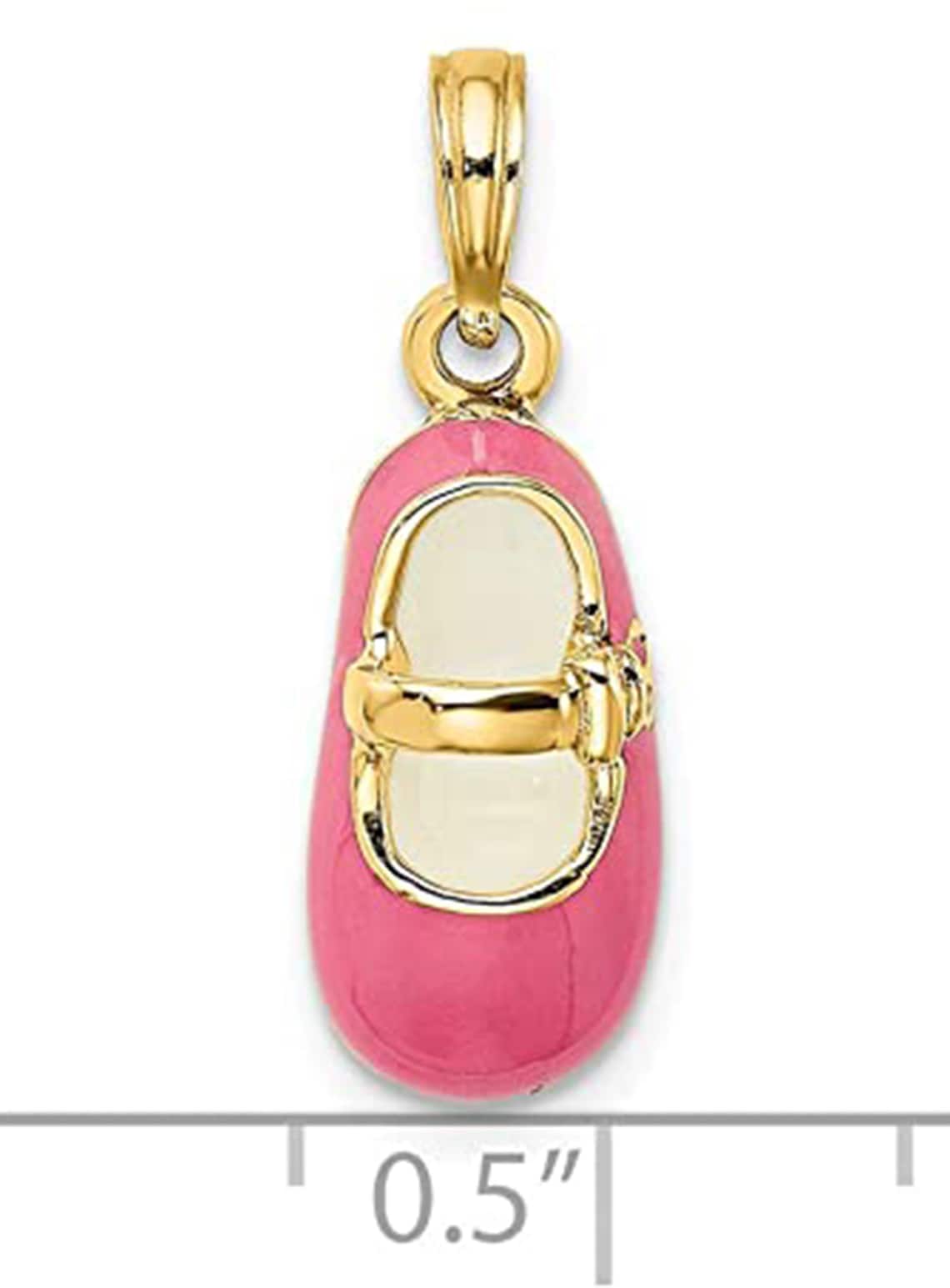 Pink Enamel BABY SHOE Charm Pendant 925 Sterling Silver Etsy