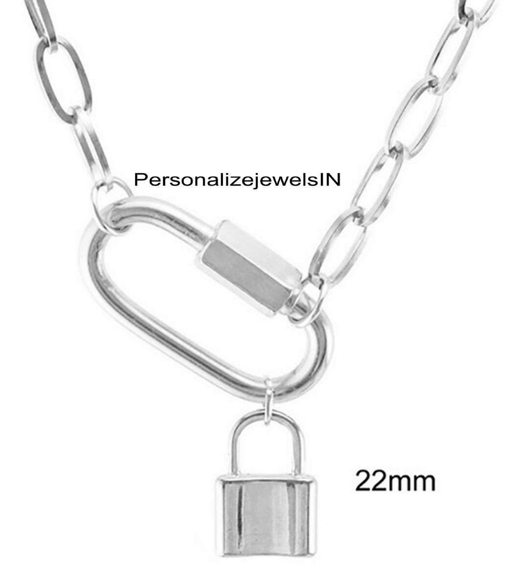 Sterling Silver Padlock Necklace Tiny Lock Necklace Dainty Etsy UK