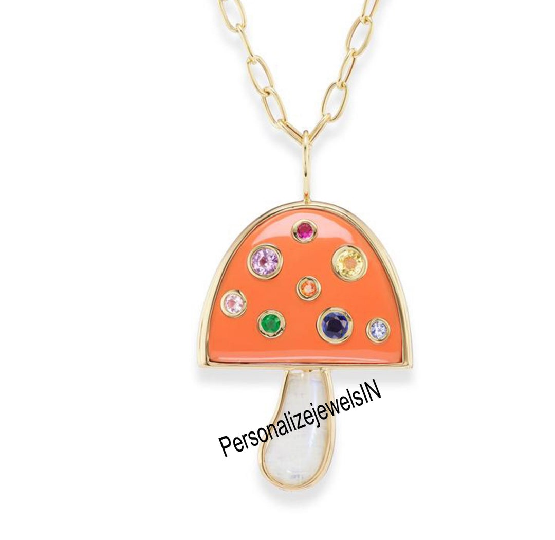 Gold Plated Mushroom Pendant, Gold Mushroom Pendant, Solid Gold Handmade Mushroom Pendant, 925