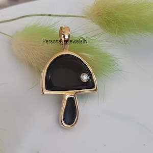 Gemstone Mushroom Charm, Mother of Pearl Mushroom Charm, Mushroom Pendant, Designer Mushroom Pendant, Small Mushroom Charm Pendant
