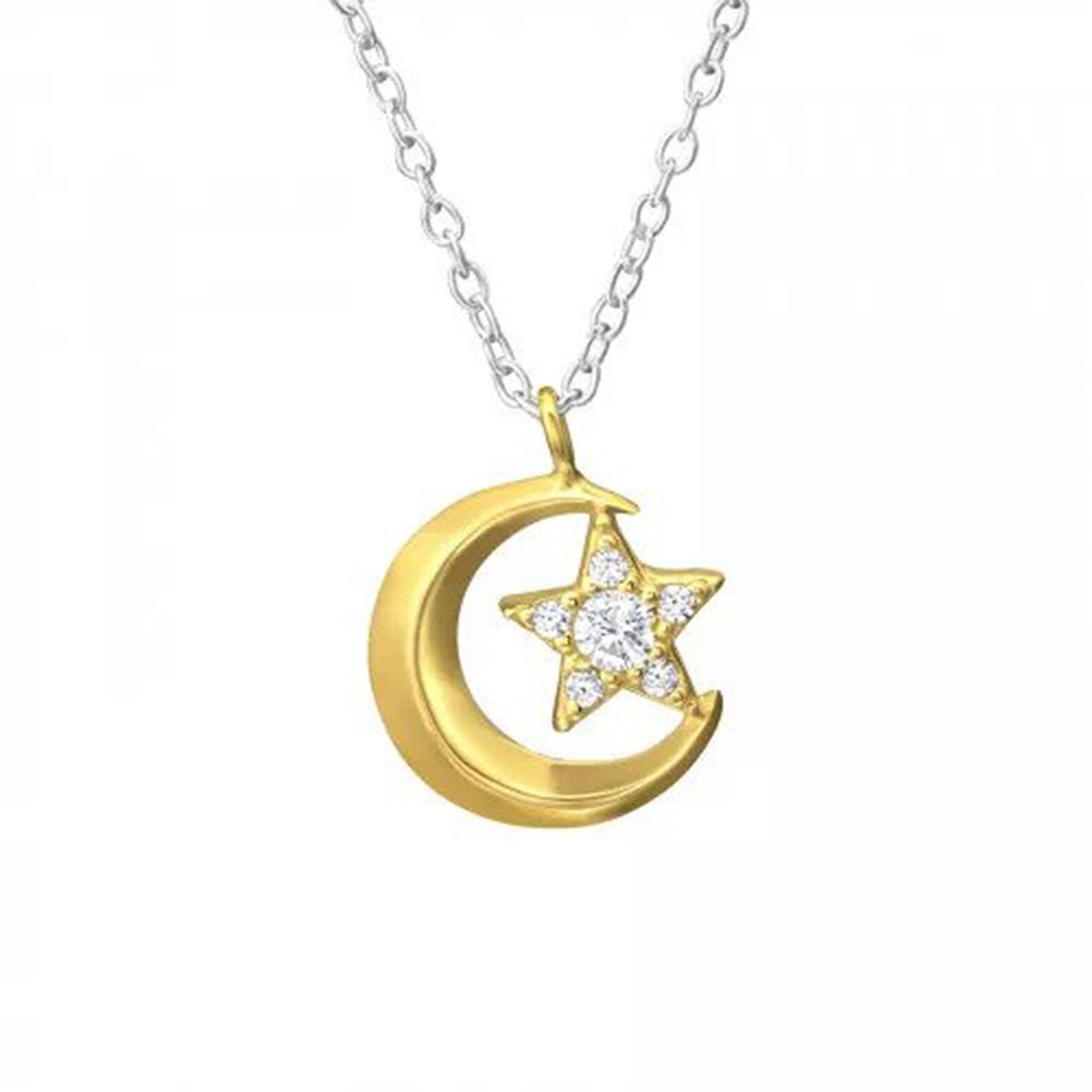 Halskette „Moon“ - Stainless Steel in Silber