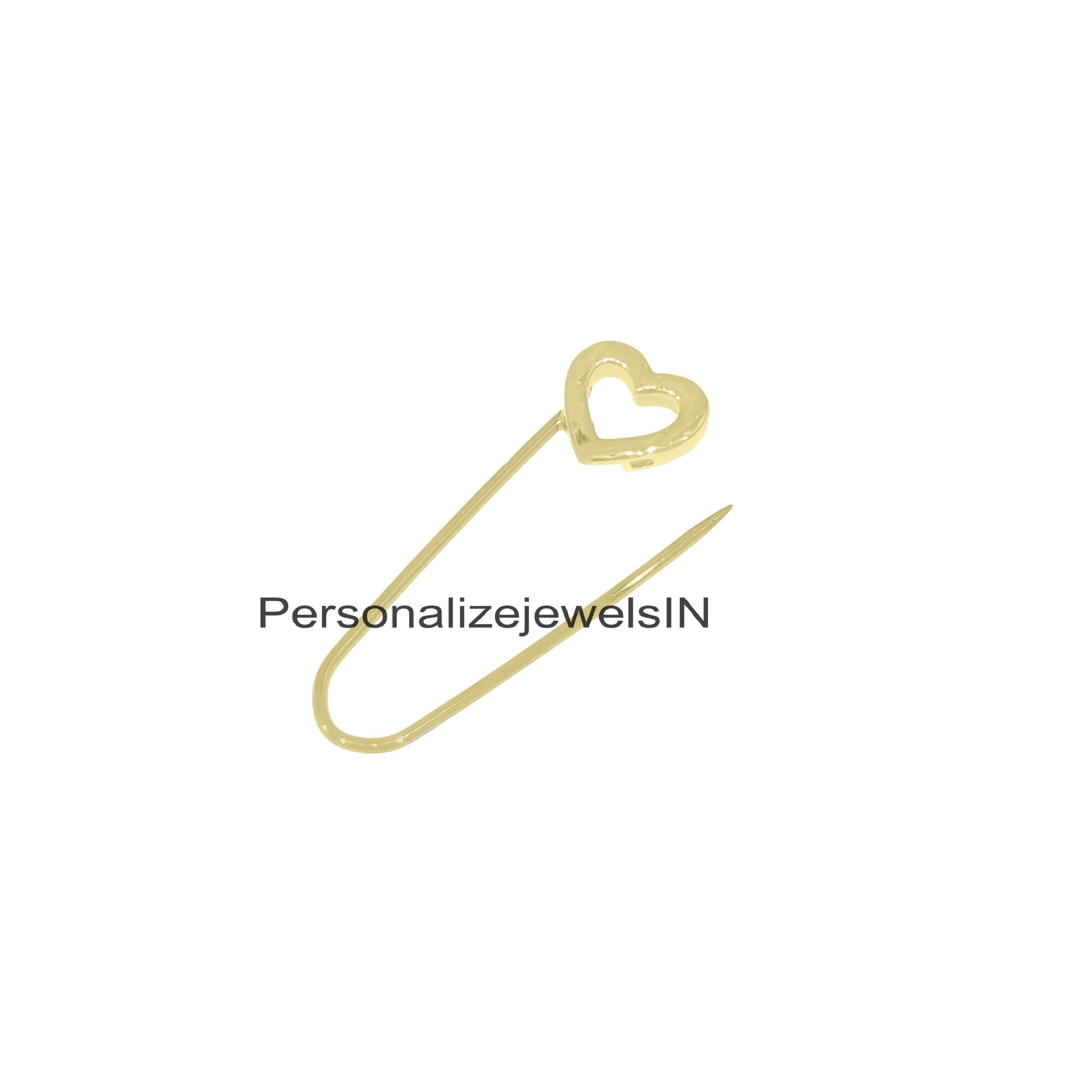 925 Silver Yellow Gold Plated Safety Pin, Charm Holder, Charm Enhancer