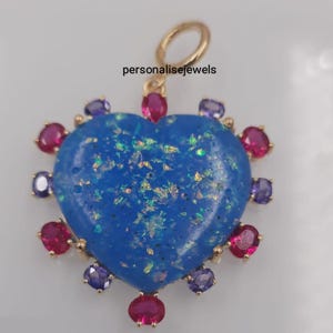 Heart Healing Chakra, Pink Cz Heart Pendant With Gemstone, Natural Heart Pendant, 925 Silver Heart Charm, Gemstone Heart Charm Jewerly