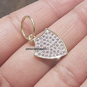 Beautiful Shield Diamond Charm Pendant, Pave Diamond Shield Pendant, Designer Shield Diamond Charm Pendant, Diamond Shield Charm Pendant