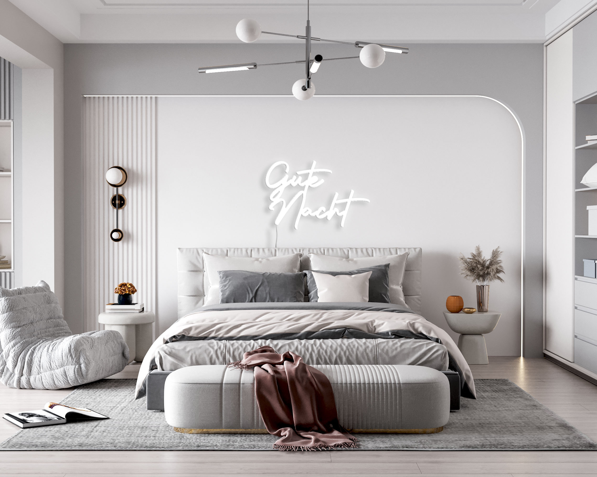 Neon Schriftzug fürs Schlafzimmer, Schlafzimmerdeko LED Lampe GUTE