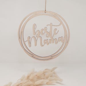 Wooden wreath best mom for Mother&#39;s Day macrame ring decoration