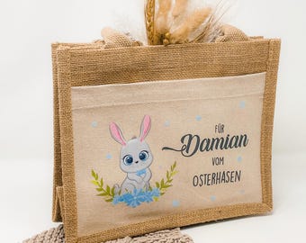 Paasmandje Paastasje jute tasje gepersonaliseerde paastasje