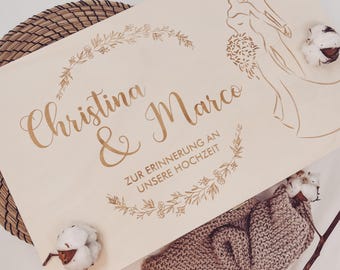Erinnerungskiste Hochzeit Personalisiert Hochzeitsgeschenk Brautpaar Erinnerungsbox Holzkiste Gravur Geschenk
