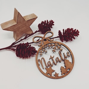 Premium quality Christmas bauble with name, personalized Christmas tree hanger, Christmas tree decoration, wooden Christmas tree bauble, wooden pendant