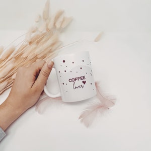 Ceramic mug &quot;COFFEE lover&quot; satin