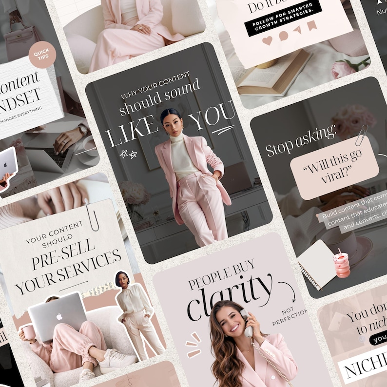 Pink Instagram Templates IG Post Templates Canva Templates Instagram Carousel Posts Templates Pink theme Instagram Coach SMM UGC Creator