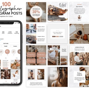 Photographer instagram template, Wedding Photography, Photographer instagram posts, Instagram feed posts for photographers, Canva