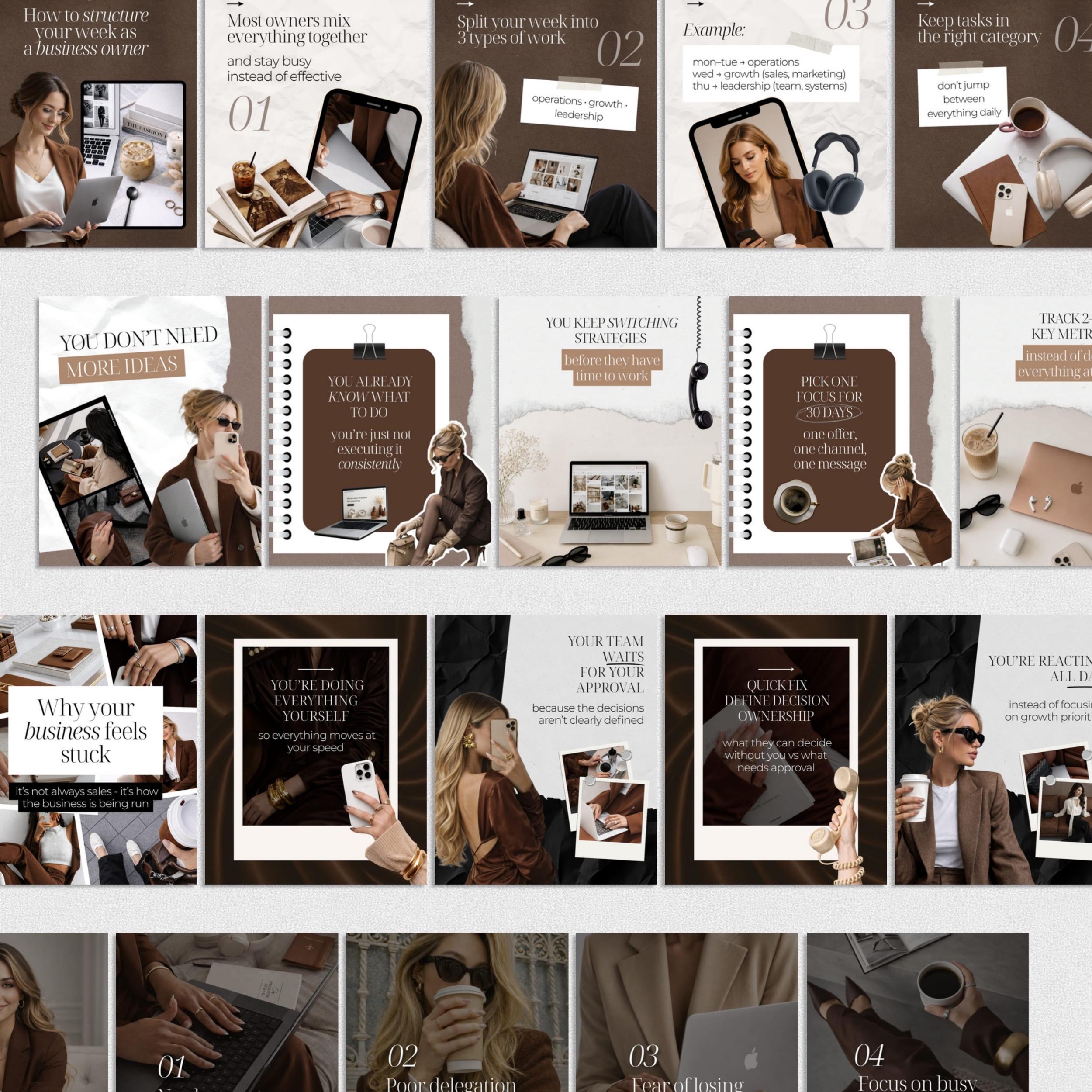 Elegant Instagram Carousel Templates Neutral Aesthetic Instagram Posts ...