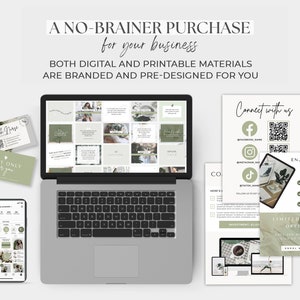 Green Health Coach Template Wellness Coach Holistic Health Content Creator Social Media Template Branding Kit Instagram Bundle Canva