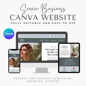 Canva Website Template for Coach Virtual assistant Service Business Done For You website Coaching Program Courses One Page Website Canva