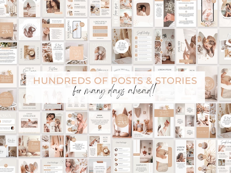 Instagram Template Boho Instagram Post Templates Canva Business Instagram Templates Coach Instagram Bundle Story Template Highlight Covers