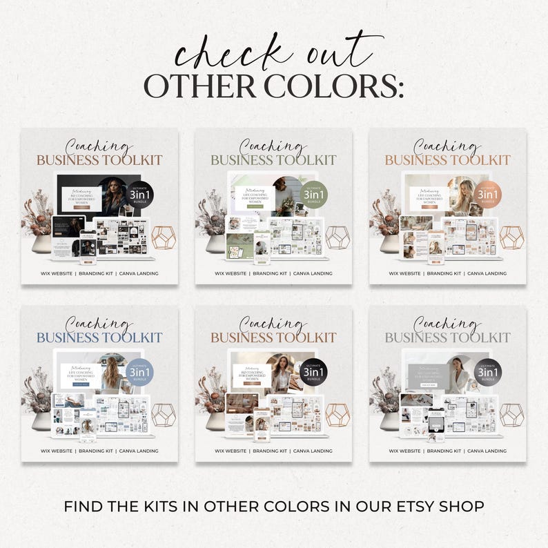 Coaching Business 3-in-1 Bundle | Wix Website Canva Landing Page | Branding Kit for Online Coaches image 11