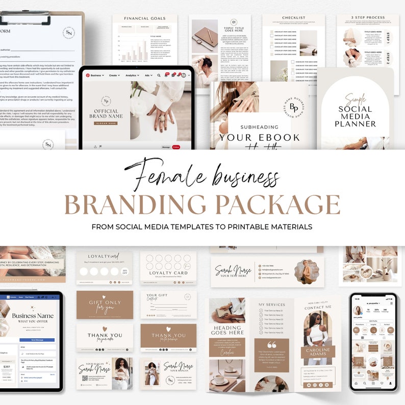 Business branding design kit Business templates Business branding package Business bundle Small business templates Social media templates