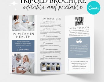 IV Therapie Trifold Broschüre Iv Hydratisierungsbroschüre Iv Vitamin Infusion Templates Iv Therapie Flyer iv Tropftherapie Faltblatt Canva Template