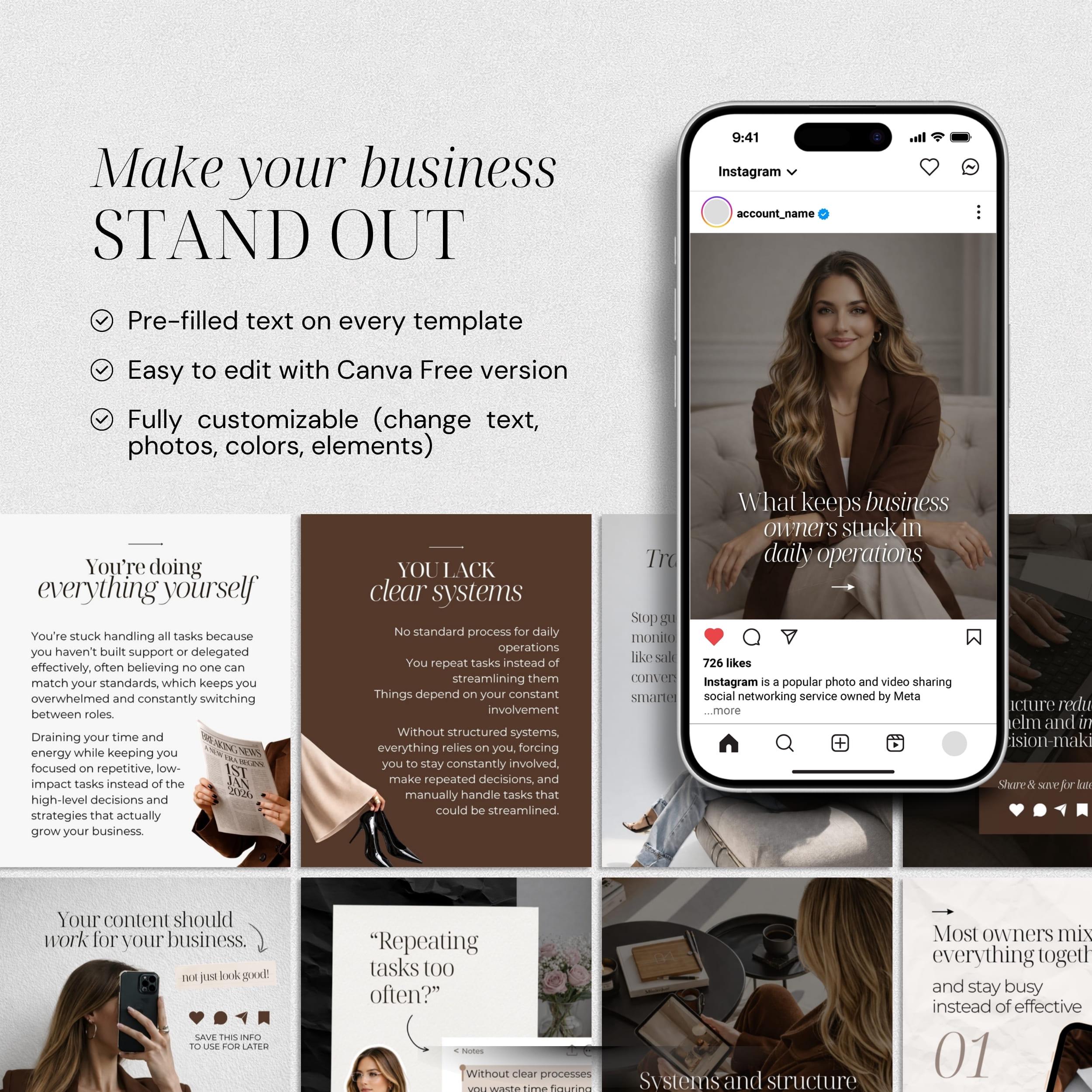 Elegant Instagram Carousel Templates Neutral Aesthetic Instagram Posts ...