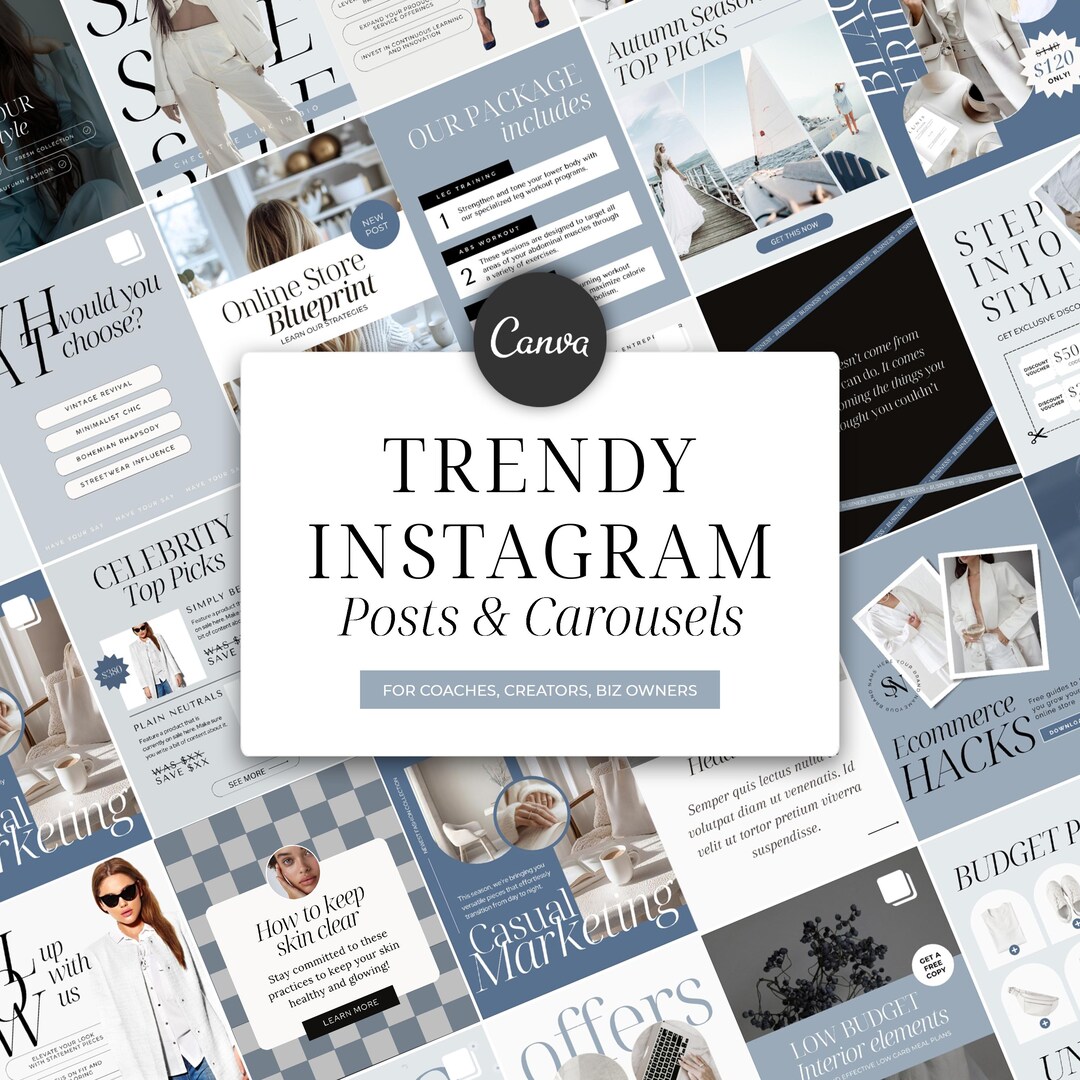 Coaching Instagram Canva Templates Instagram Template Bundle for Coach ...