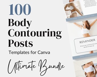 100 Body Contouring Instagram Templates | Medspa Sculpting Posts (Canva Bundle)