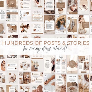 Instagram Bundle, Instagram Post Templates Canva, Instagram Templates for Business, Marketing Templates, Brown Instagram, Social media posts