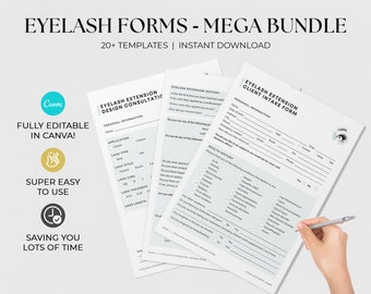 Lash Consent Forms Eyelash Extension Forms Editable Lash Consent Template Lash Tech Consultation Lash Intake Form Beauty Salon Forms Canva