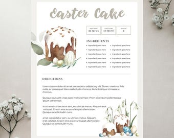 Editable Minimalist Recipe Template Recipe Page Canva Recipe card Template Printable Recipe Book Page Editable Recipe Template Simple recipe