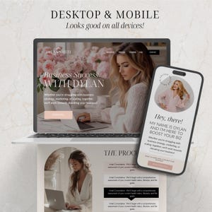 Coach website Canva Template Coach Landing Page Website Life Coach Website Canva Sales Page Template Coaching Website Design Canva Pink