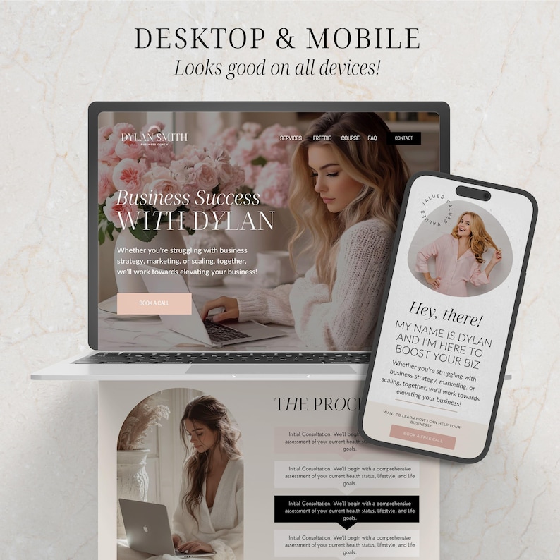 Coach website Canva Template Coach Landing Page Website Life Coach Website Canva Sales Page Template Coaching Website Design Canva Pink