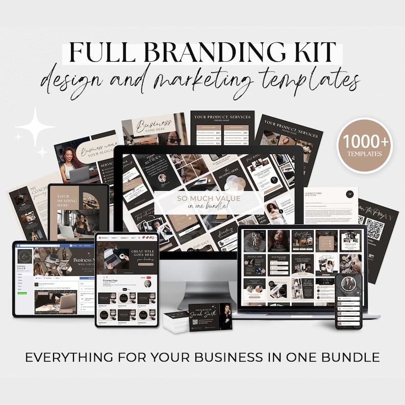 Social Media Bundle Business Marketing Template Branding Kit Social Media Post Faceless Marketing Branding Package Coach Instagram Template