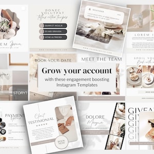 200 Neutral Instagram Templates, Instagram Post Templates Coach, Instagram Templates for Business, Instagram Templates Canva, Aesthetic feed