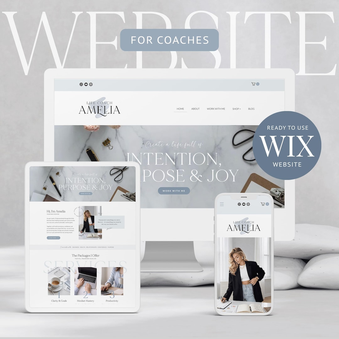 Wix Website Template Coaching Website Design Wix Theme Coach Wix