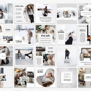 Winter Instagram Post Templates, Canva Winter Posts for Instagram ...