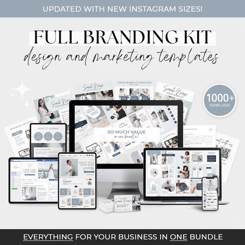 Branding Package Business Templates Canva DIY Branding Kit Instagram Bundle Branding Design Template Social media Canva Template Bundle