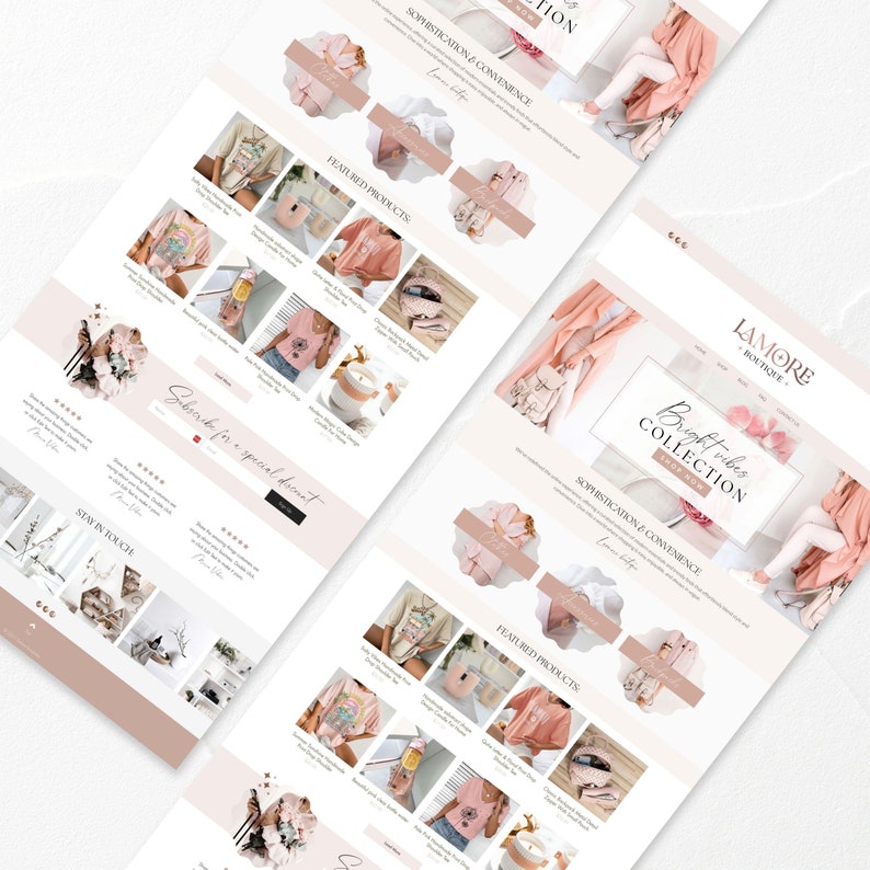 E-commerce website Wix website Template Wix website design Online store Online shop template Wix Template Wix Theme Wix Layout Wix Shop Pink