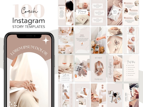 100 instagram story for coaches, Instagram stories templates,  IG story, Instagram Booster, Instagram Canva Templates, Reminder notification