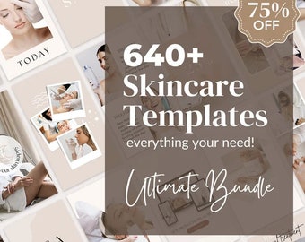 スキンケア用 Instagram テンプレート、エステティシャン用 Instagram テンプレート、スキンケア用 Instagram テンプレート、エステティシャン用 Instagram 投稿バンドル、Canva