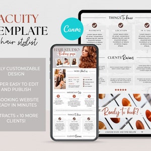 Acuity Scheduling Template Acuity Scheduling Template Hair Stylist Website template Hair Website Booking site template Lash Nails Braid