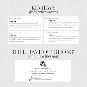 Puede incluir: Una p&aacute;gina web con rese&ntilde;as de clientes e informaci&oacute;n de contacto. El texto "REVIEWS from other buyers" est&aacute; en la parte superior. Debajo hay testimonios de clientes. La secci&oacute;n inferior dice "STILL HAVE QUESTIONS? send me a message".