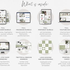 Green Health Coach Template Wellness Coach Holistic Health Content Creator Social Media Template Branding Kit Instagram Bundle Canva