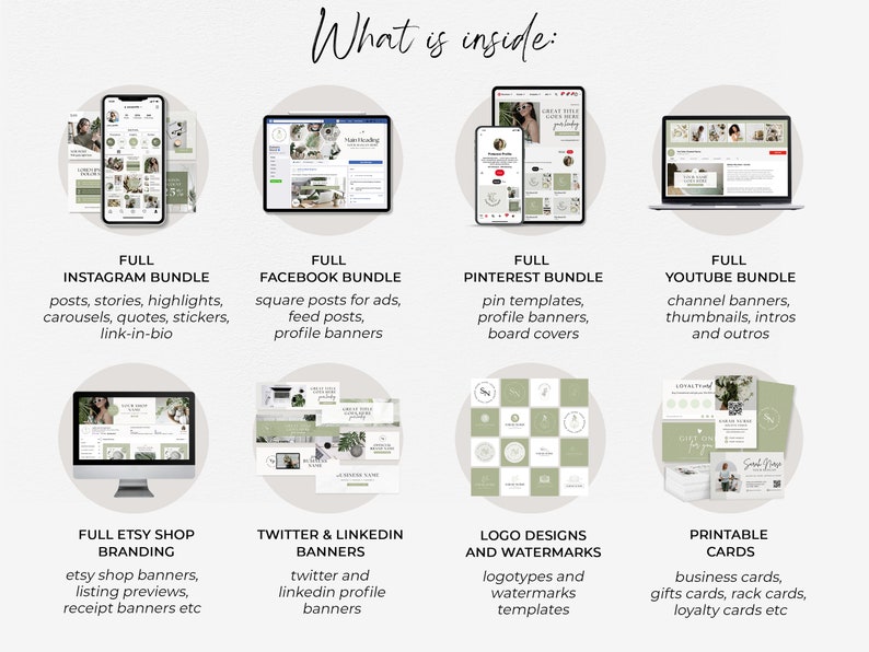Green Health Coach Template Wellness Coach Holistic Health Content Creator Social Media Template Branding Kit Instagram Bundle Canva