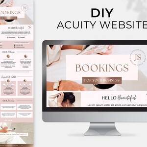 Acuity scheduling template, Acuity template minimal, Acuity Scheduling Site, Booking Site Template, Acuity template coaches, Pink acuity