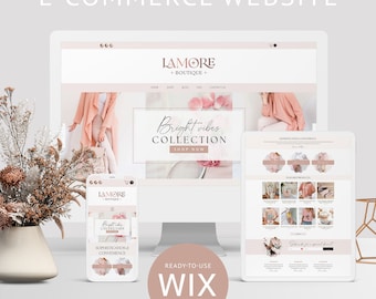 Sito web di e-commerce Modello sito web Wix Design del sito web Wix Negozio online Modello negozio online Modello Wix Tema Wix Layout Wix Negozio Wix Rosa